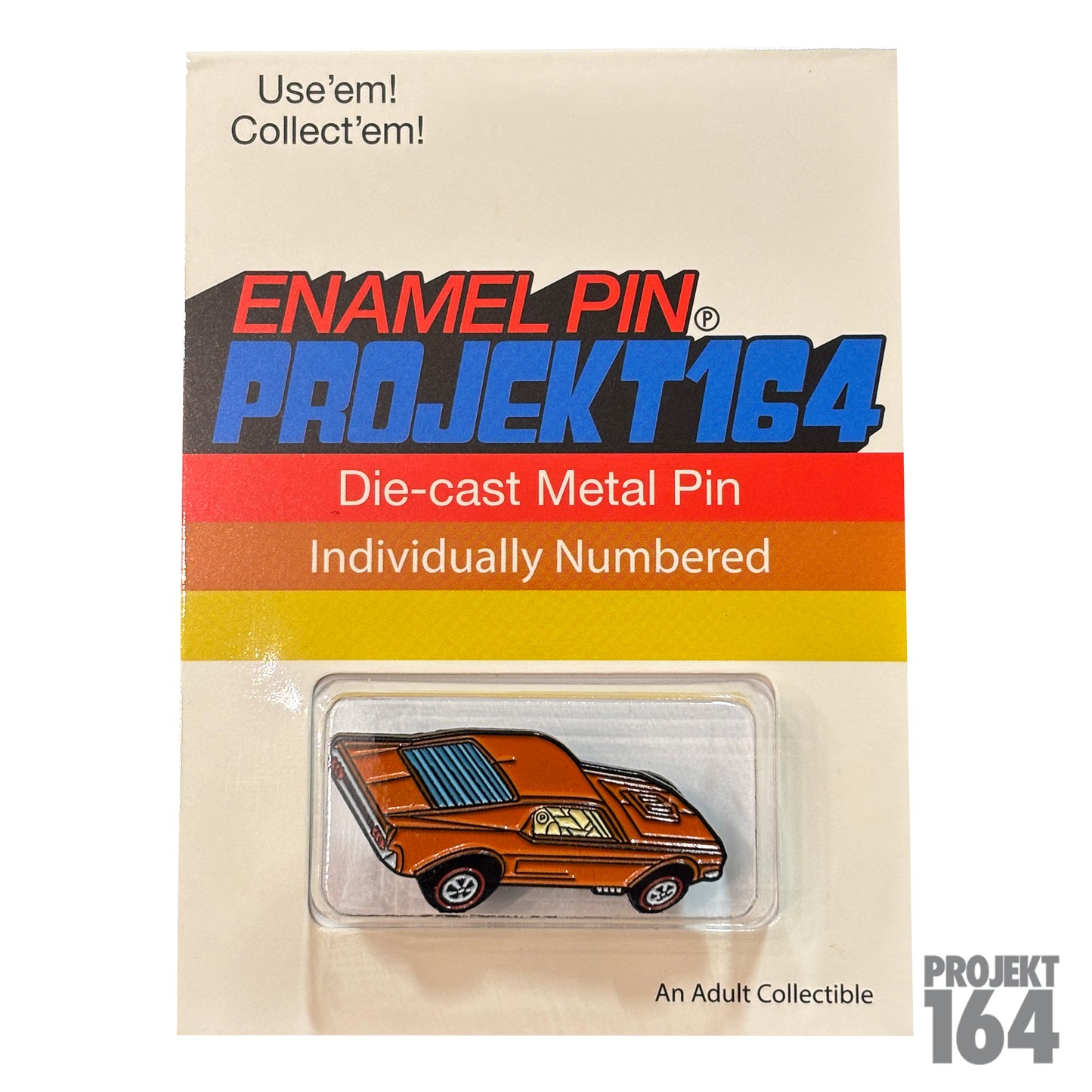 Orange LRW Mustang Pin