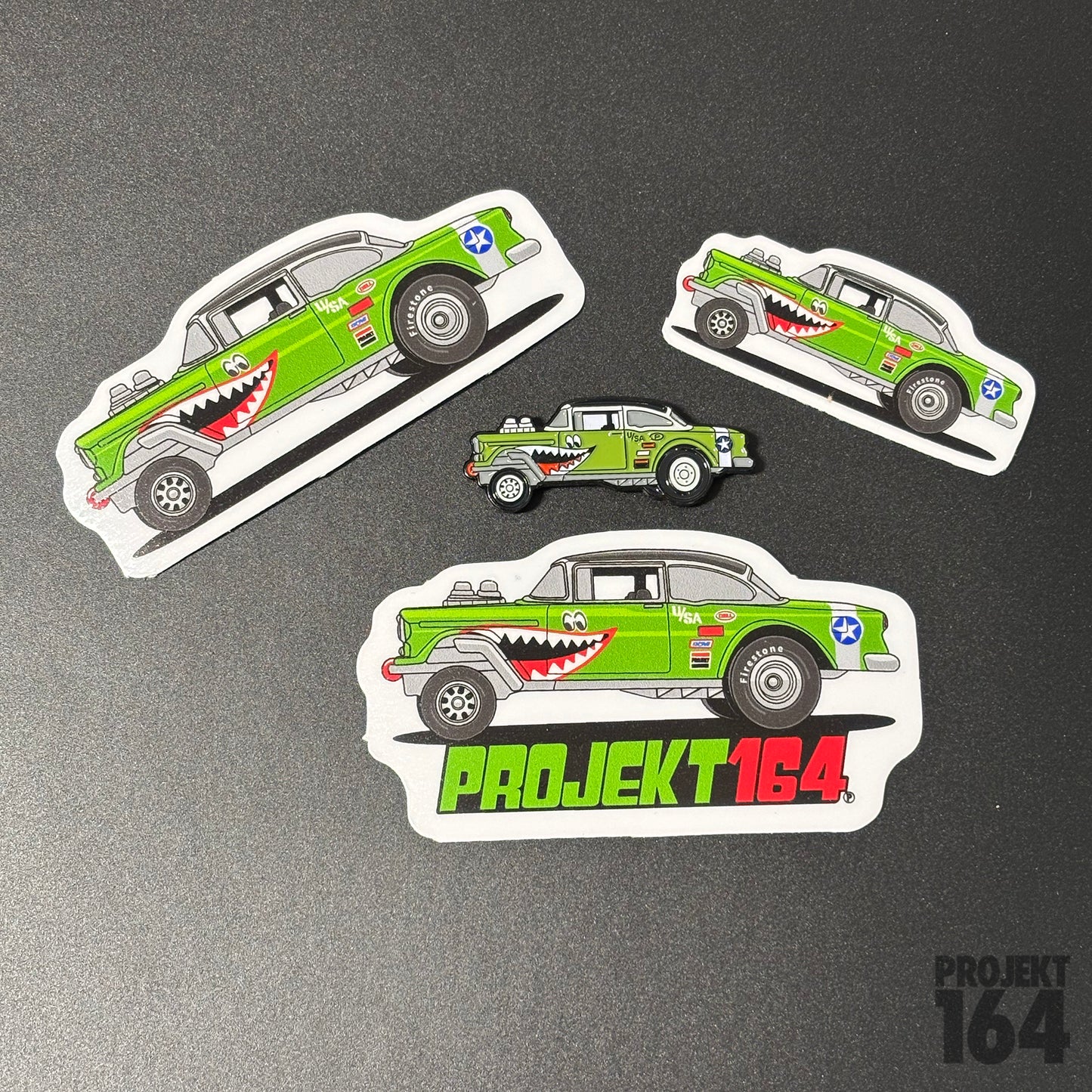 '55 Chevy Bel Air gasser - Tiger shark Pin