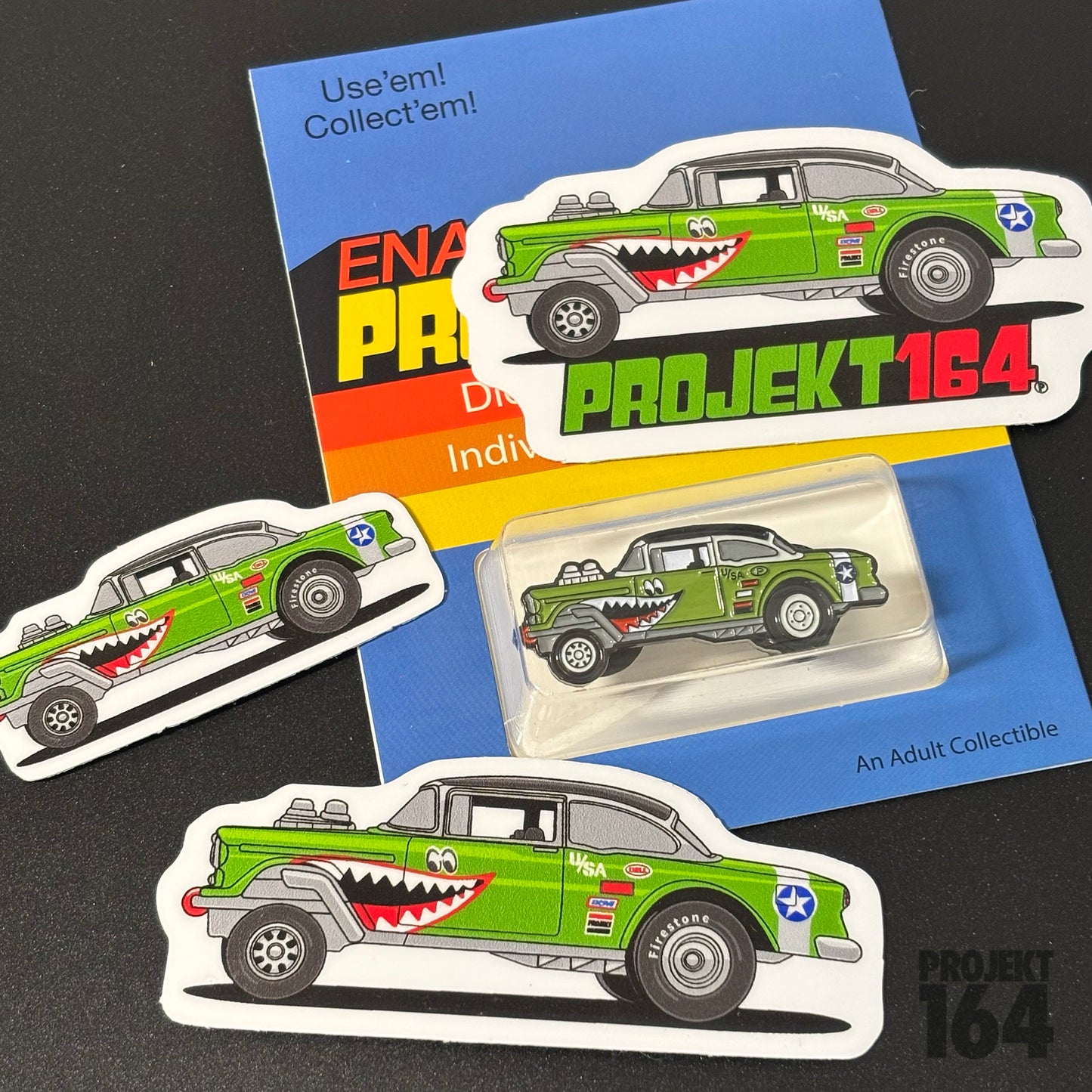 '55 Chevy Bel Air gasser - Tiger shark Pin