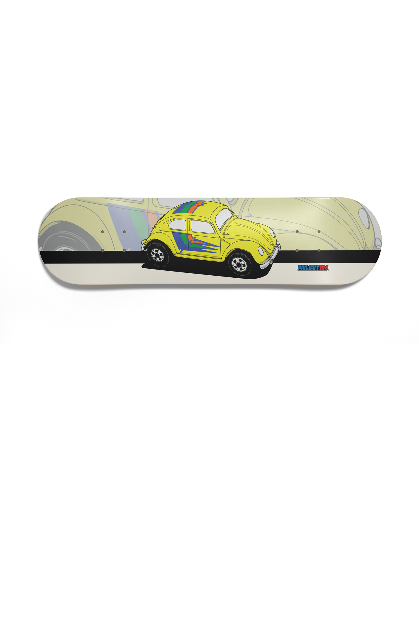 VW bug - Lightning - Skateboard Deck - yellow