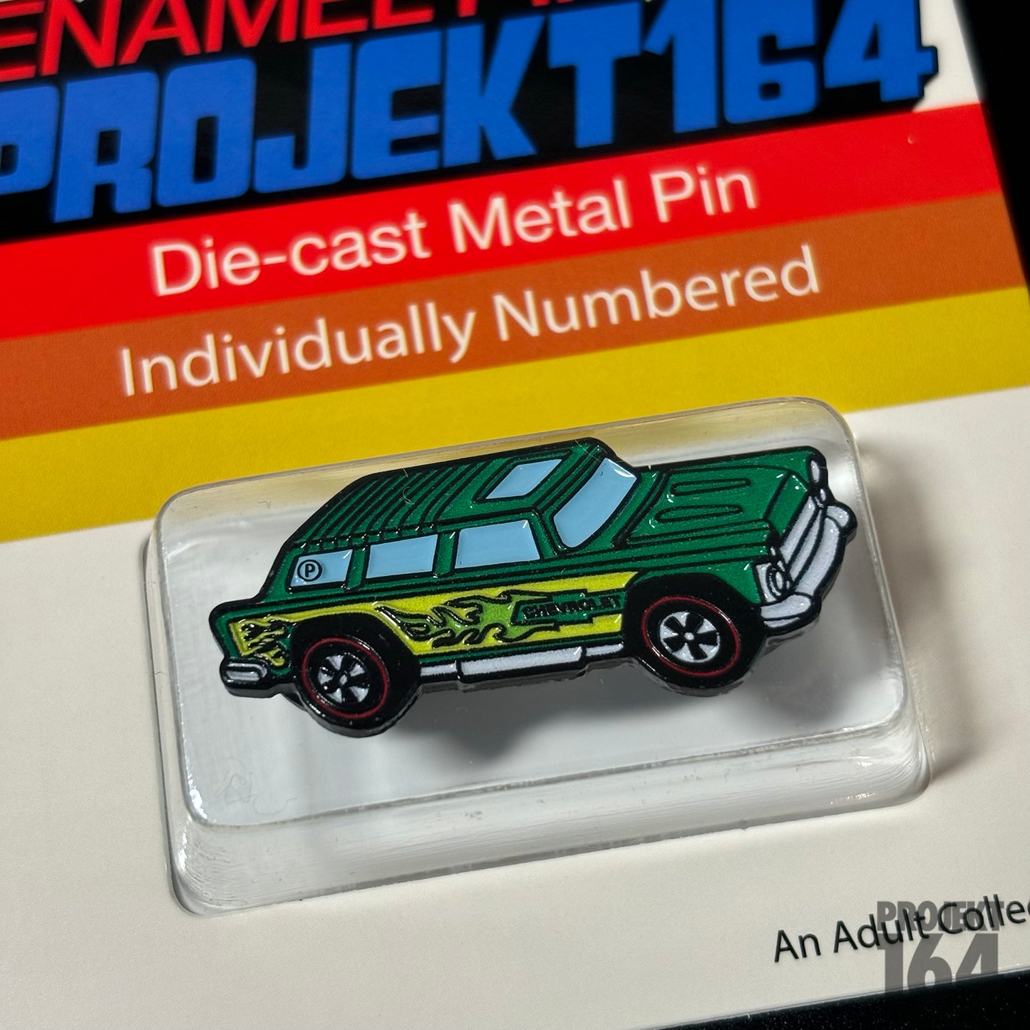 Green 55 Wagon Car Pin