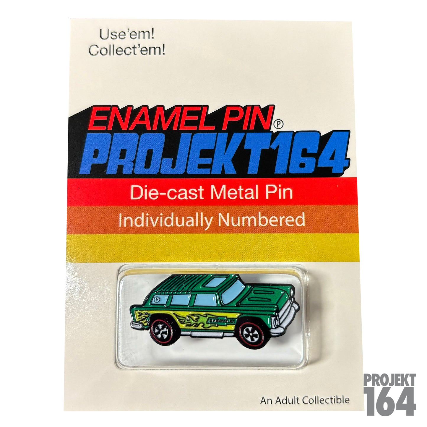 Green 55 Wagon Car Pin